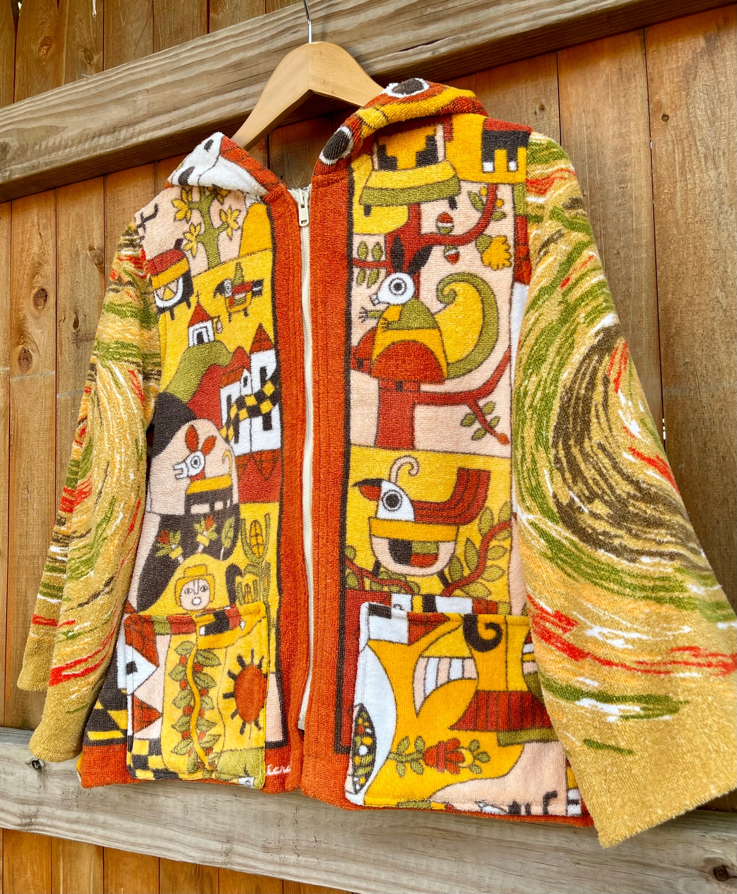 The art of Fernando Llort vintage towel hoodie, S/M